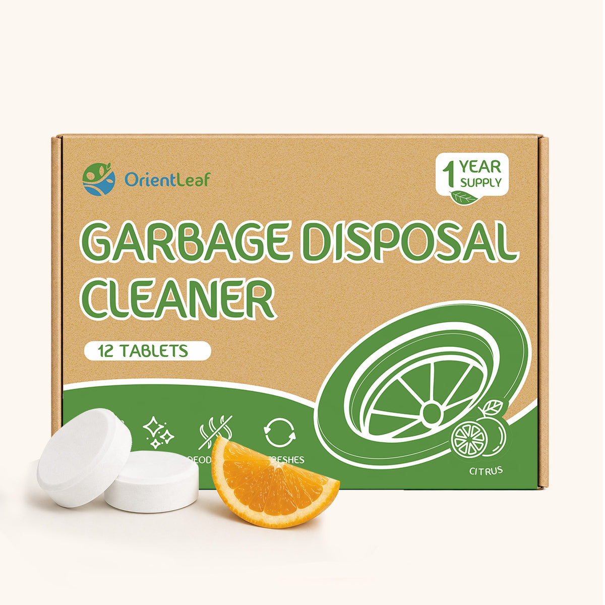Garbage Disposal Cleaner, 12 Pack, Citrus Scent