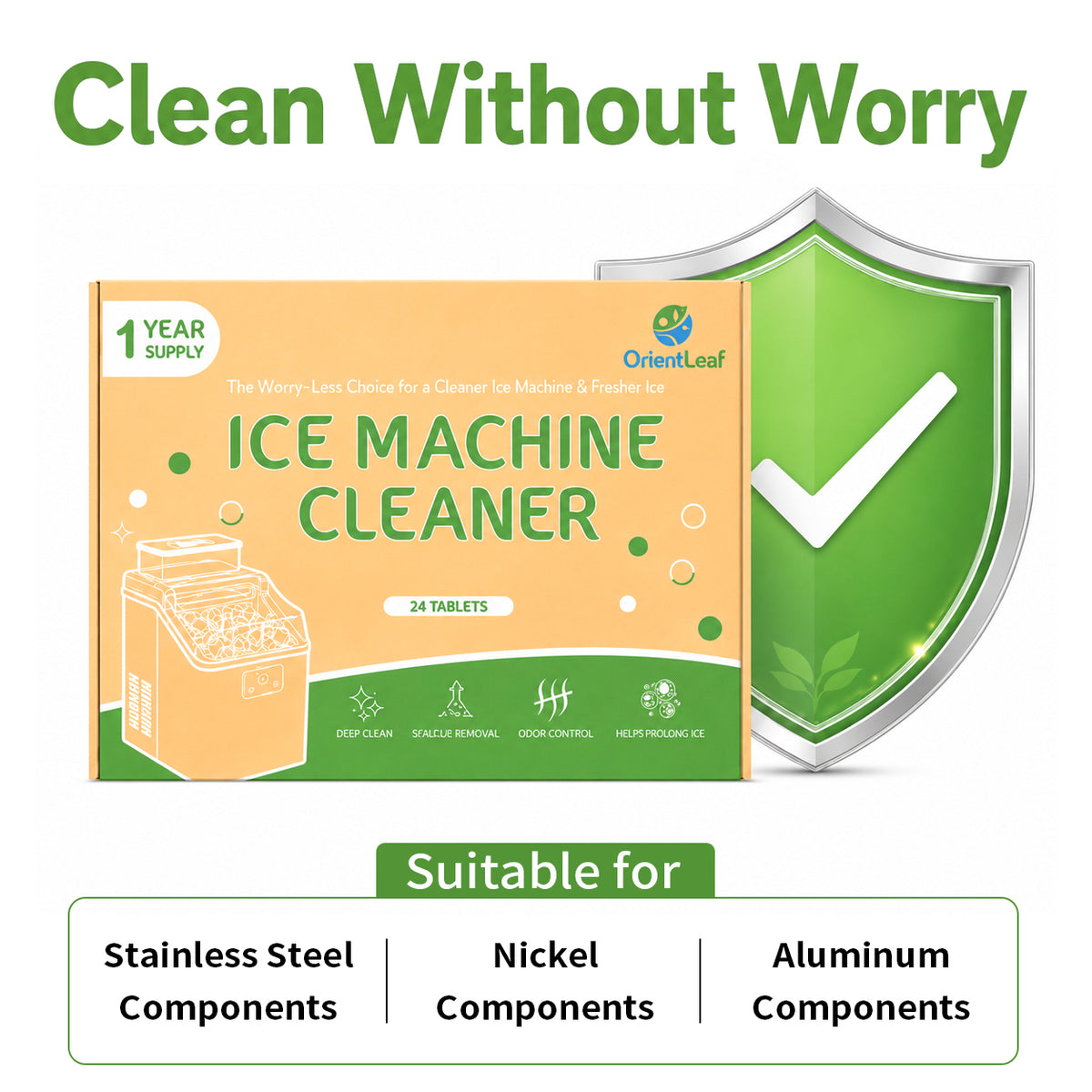 Ice Machine Cleaner Tablets, 24 Tablets