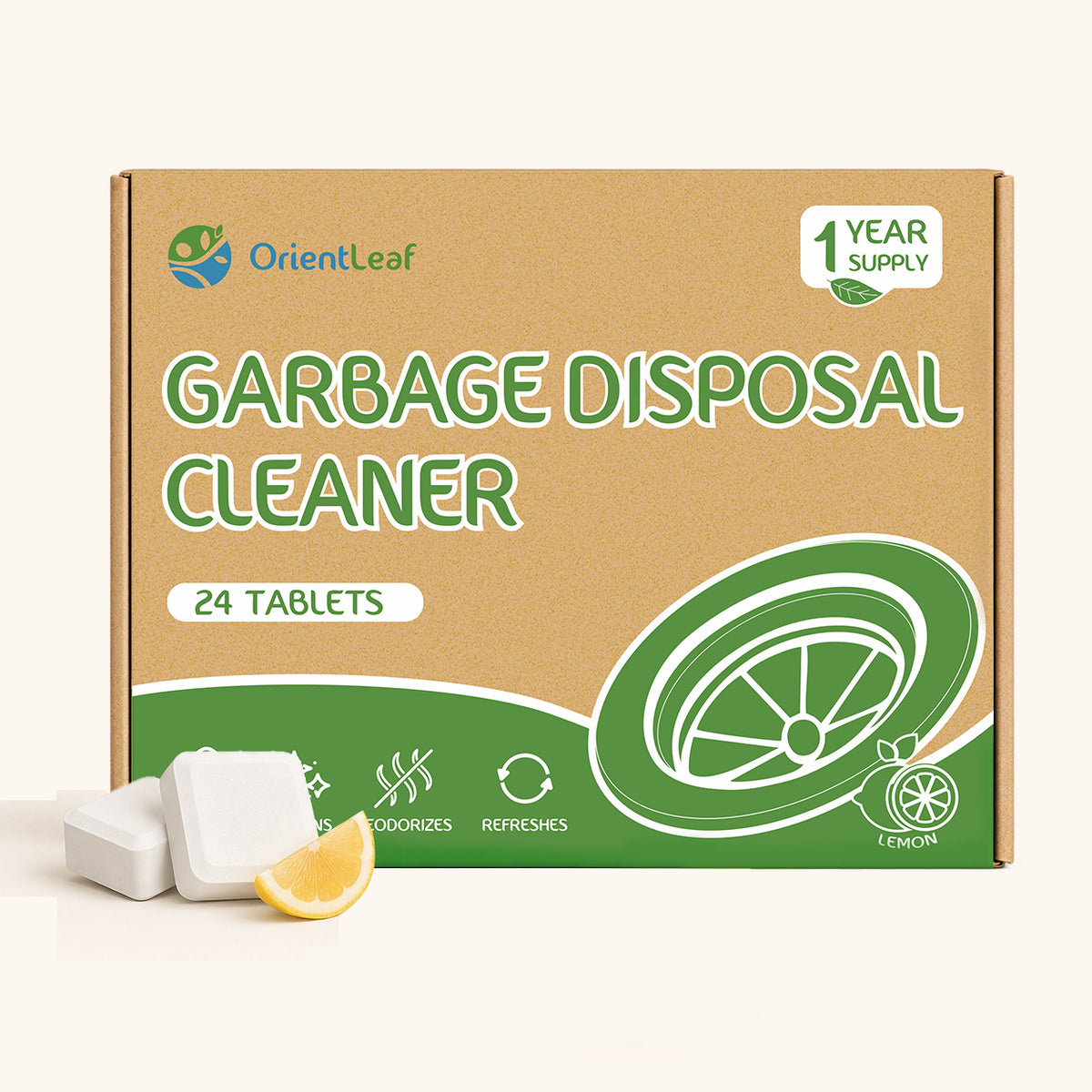 Garbage Disposal Cleaner, 24 Pack, Lemon Scent