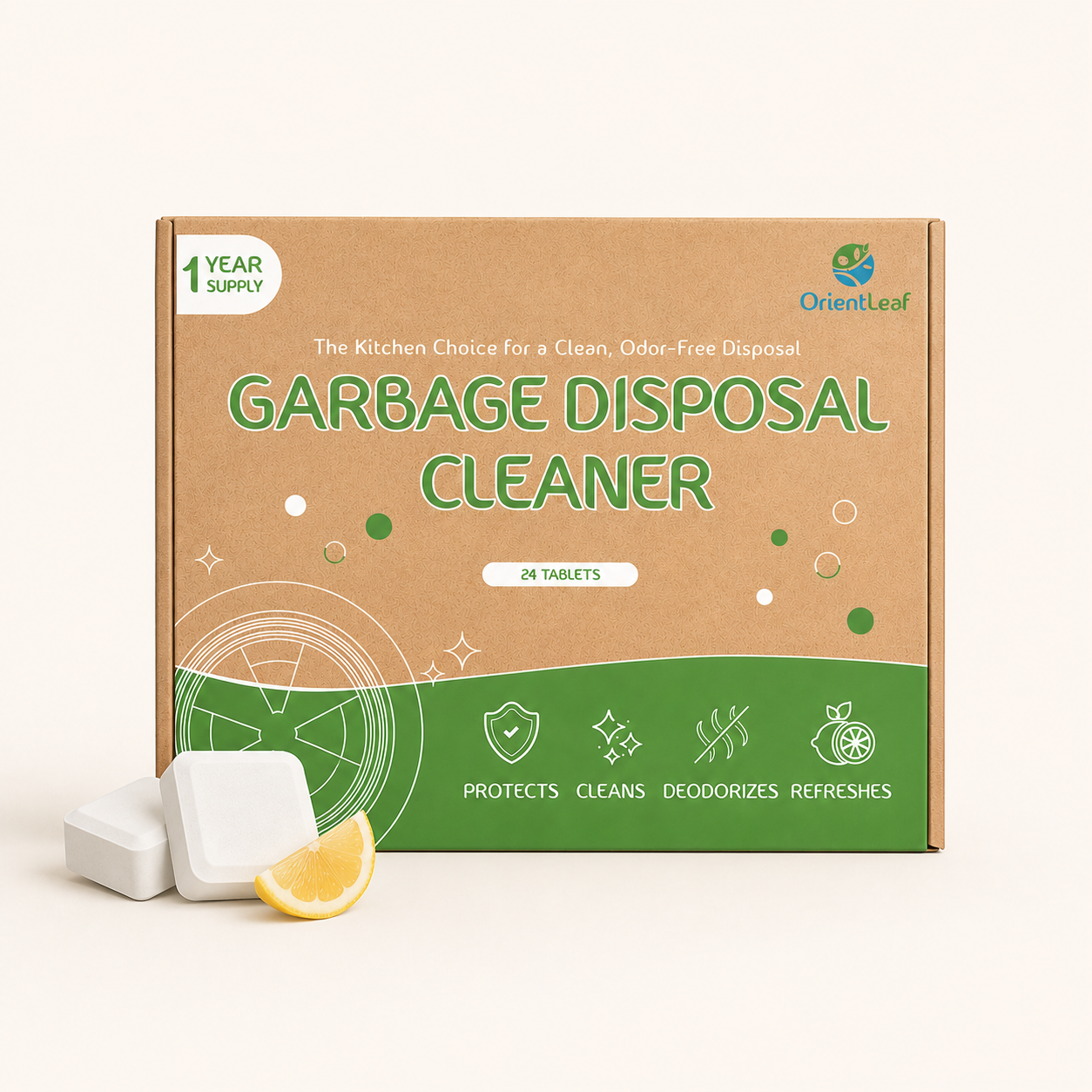 Garbage Disposal Cleaner, 24 Pack, Lemon Scent