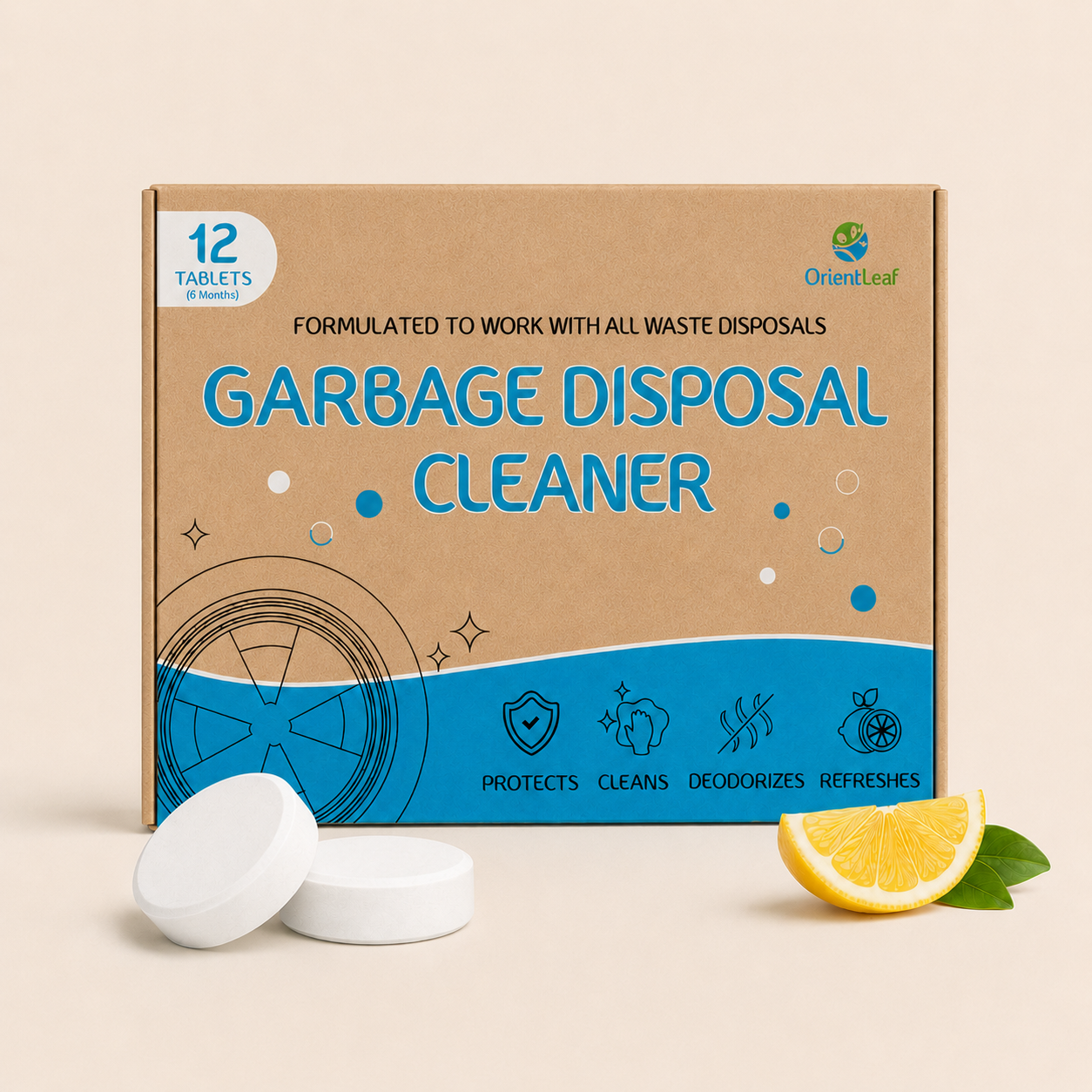 Garbage Disposal Cleaner, 12 Pack, Lemon Scent